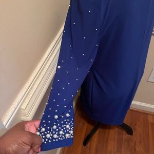 Beautiful blue dress with pearl accents